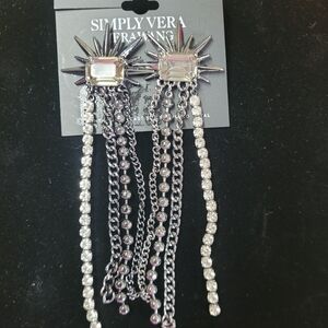 NWT Simply Vera Vera Wang Silvertone Drop Earrings